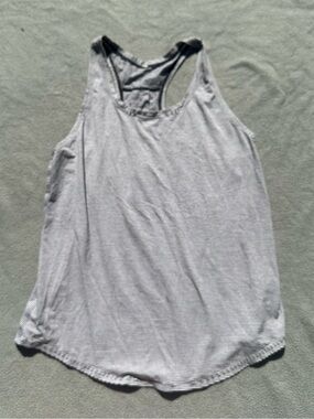 lululemon athletica Light Gray Striped Racerback Tank